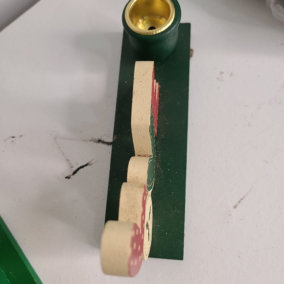 2 - Vintage Wooden LOVE Candle Holder 1- Santa front of house Christmas theme - Picture 9 of 10